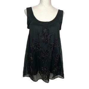 Karta Black Mini Dress Size Medium 100% Cotton Sleeveless